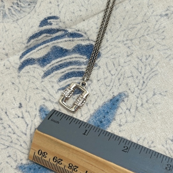 Brighton Meridian Linx Petite Necklace Silver Plated Crystals & Cloth Bag - Picture 7 of 11